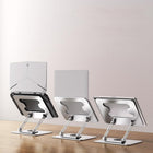 ShoppingAll - Support D’Ordinateur Portable Avec Base Rotative À 360° Pour Ordinateurs Et Tablettes Jusqu’à 17,3 Pouces – SA-LS8R-SILVER (Paquet De 5)-Pliable et Léger – Se replie à plat pour un rangement et un transport faciles.