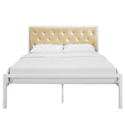 Modway - Mia Vinyle Lit Queen, Champagne blanc-Assemblée requise