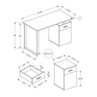 Monarch Specialties - 7763 Bureau 48 po L - Gris Orientation Gauche Ou Droite-Dimensions du produit: 47,25 pouces L x 23,75 pouces P x 30 pouces H