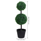 Outsunny - Arbre topiaire à 2 boules pour salon - vert foncé - lot de 2-Pots de pépinière robustes offrant une base stable 