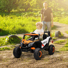Qaba - UTV électrique 12V à batterie avec démarrage progressif - orange-Une fois chargé, il offre aux enfants de nombreuses occasions de s'amuser en plein air 