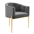 Modway - Savour Touffe Performance Velvet Chaises d’accent Ensemble de 2 - Gris-Assemblée requise