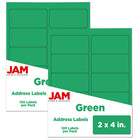 JAM Paper -'“Étiquettes postales, 2 x 4 po, vert gamma, 240 par paquet-6 2/5 oz