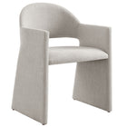 Modway - Talia Tissu rembourré Fauteuil à manger - Lin-Tissu en tissu en tissage souple à tissage slub