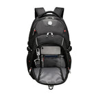 Swissdigital - Sac à dos noir KAPPEL avec localisateur SDD-Poche dédiée pour bouteille d'eau, poche pour étui à lunettes, porte-clés, poches multifonctionnelles et panneau arrière respirant du sac à dos doté d'un rembourrage en maille pour une ventilation confortable de l'air.