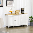 HOMCOM - Buffet vaisselier de rangement 47,2 po L - blanc-Six charnières en acier permettent une ouverture et une fermeture faciles 