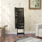 HOMCOM - Armoire à bijoux miroir avec lumières led - 14,25 po L x 11,75 po l x 53,5 po H - noir-Assemblage facile requis 