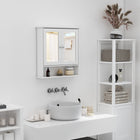 Kleankin - Armoire à pharmacie avec miroir - blanc-MDF solide avec surface peinte pour plus de stabilité et un nettoyage facile 