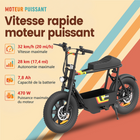 Gyrocopters - Trottinette électrique Vortex pour adultes et adolescents - Vitesse 32 km/h - Autonomie 28 km - Application - Noir-Le Vortex ne se limite pas à sa fonctionnalité . il offre une expérience de conduite exceptionnelle. Son siège extra-long de 18 pouces en cuir souple assure un confort optimal aux adultes comme aux jeunes, ce qui en fait le choix idéal pour des aventures partagées