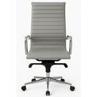 Nicer Interior - Chaise à dossier haut style groupe côtelé - Gris-L'élévateur pneumatique permet un réglage facile à votre hauteur préférée