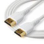 StarTech - 6 pi (2 m) Slim câble HDMI - blanc-Naviguez dans des espaces étroits avec un design mince et flexible : la gaine TPE absorbe les contraintes des courbes fréquentes sans endommager le câble, Le câble HDMI 34AWG Slim offre un diamètre extérieur compact de 4,7 mm pour un ajustement propre et flexible dans des environnements limités
