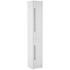 HOMCOM - Armoire de rangement de salle de bain haute avec trois étagères réglables - blanc-Armoire compacte et haute, idéale pour les espaces étroits 