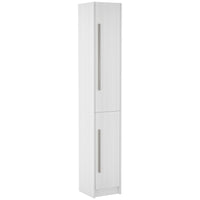 HOMCOM - Armoire de rangement de salle de bain haute avec trois étagères réglables - blanc-Armoire compacte et haute, idéale pour les espaces étroits 