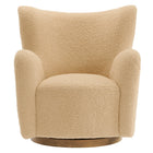 Modway - Montrose Ailier Sherpa Chaise pivotante d’accent - Noyer d’ivoire-7