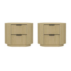 Manhattan Comfort - Olivia 26,5" Table de nuit moderne - Chêne naturel et noir - Lot de 2-Table de nuit moderne pour chambre et salon lot de 2