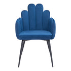 Zuo - Noosa Chaise de salle à manger - Bleu marine - Ensemble de 2-Revêtement doux et lisse
