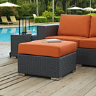 Modway - Sojourn Terrasse extérieure Ottoman Sunbrella in Toile toscane-Tissage en rotin synthétique