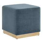 Modway - Tilden Velous de performance carré 17" Rembourré Ottoman - Cadet Blue Natural-Revêtement en velours de performance