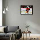 Jarome Iginla 20x29 Flames Skating-H - Toile encadree - 31" x 22"-Prêt à accrocher - livré entièrement assemblé