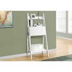 Monarch Specialties - 7040 Bureau 61 po - Blanc Style Echelle-Avec une grande étagère inférieure fixe et deux étagères supérieures fixes pour les livres, les accessoires ou pour exposer des éléments décoratifs dans un style très tendance.