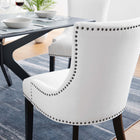 Modway - Marquis Tissu Chaise à manger - Blanc-Rembourrage en mousse dense