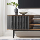 Modway - Fortitude 71 po Meuble TV, Noir noyer-Deux portes coulissantes