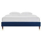 Modway - Harlow Performance Velvet Cadre complet de plate-forme, Marine-Poutre centrale renforcée et jambes de soutien