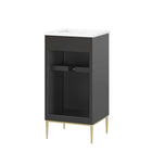 Modway - Awaken 18" Vanette de salle de bain - Blanc Noir-Rangement spacieux