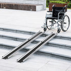HOMCOM - rampe télescopique pour fauteuil roulant 8 pi pour marches intérieures et scooters de mobilité - argent-Structure en aluminium offrant durabilité et grande capacité de charge 