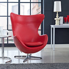 Modway - Glove Cuir Chaise longue - Rouge-Cadre en fibre de verre moulée