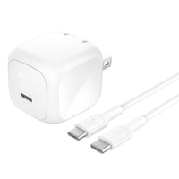 Belkin - Chargeur secteur rapide USB 45 W avec câble USB-C vers USB-C de 1 mètre-Format compact avec broches pliables, idéal pour les voyages.