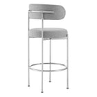Modway - Albie Tissu Tabourets de bar Ensemble de 2 - Argent gris-9