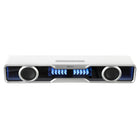 Edifier - Barre de son multimédia QS30 alimentée par USB, avec Bluetooth, basses améliorées, microphone intégré et effets d’éclairage dynamiques – Blanc-Propulsée par notre technologie brevetée TempoAbyss, la façade affiche de superbes effets lumineux, évoquant des couches de rubans de lumière en cascade à travers un miroir. À l’aide du bouton situé sur le panneau supérieur, vous pouvez choisir parmi 7 effets lumineux prédéfinis. Vous pouvez également personnaliser des millions d’effets lumineux via l’appli