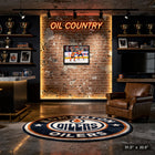 Leon Draisaitl and Connor McDavid Oilers Celebration-H - Toile encadree - 31" x 22"-Dimensions finales: 31.5x22.5