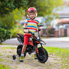 Qaba - Moto électrique pour enfants sous licence Aprilia 12V à batterie - rouge-L'amortisseur de la roue arrière atténue les trajets cahoteux 
