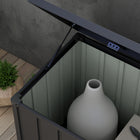 Outsunny boîte de rangement de terrasse 119 gallons avec roues et poignées-Structure en acier résistante aux intempéries : solide et robuste. Convient à une utilisation en extérieur
