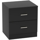 HOMCOM - Table de chevet avec 2 tiroirs - noir-Le design simple est polyvalent et moderne. Convient à de nombreux espaces domestiques !