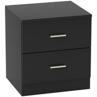 HOMCOM - Table de chevet avec 2 tiroirs - noir-Le design simple est polyvalent et moderne. Convient à de nombreux espaces domestiques !
