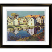White Village par A.J. Casson - Impression encadree - 34" x 30"-Impression d'art de haute qualité avec passe-partout et encadrement professionnel