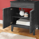 Modway - Render 24" Vanette de salle de bain - Noir charbon-Trous centraux de 8"