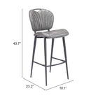 Zuo - Terrence Tabouret de bar - Gris vintage-Garantie limitée de 3 ans