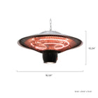Westinghouse - 1500-Watt Hanging Infrared Electric Patio Heater - Silver-Lumière LED fonctionnel et décoratif à la base de l'unité 