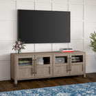 Hudson&Canal - Meuble TV Holbrook pour téléviseurs jusqu'à 75" - Chêne gris vieilli-Caractéristiques assemblage facile
