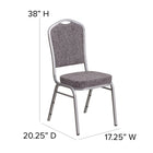 Chaise de banquet HERCULES empilable, dossier couronne, tissu bleu, siège épais (2,5 po), cadre argenté (FD-C01-S-7-GG)-Coussin de siège épais de 2,5 pouces