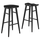 Modway - Saville Dos sans dos Tabourets de bar - Noir - Ensemble de 2-Tabourets de bar en bois massif de manguier