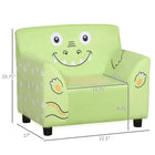 Qaba - Canapé pour enfants, fauteuil avec accoudoirs pour la maternelle, canapé pour tout-petits pour chambre d’enfant, jardin d’enfants avec motif animal mignon - vert-Assise rembourrée offrant un confort optimal, avec un revêtement en velours ultra-doux pour une sensation agréable  
