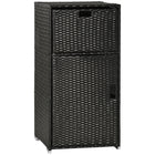 Outsunny - Armoire de rangement de patio avec tiroir panier, brun foncé-Comprend un tiroir avec poignée et une grande armoire avec porte à fermeture magnétique pour un rangement pratique