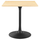 Modway - Lippa 28 po Carré Bois Table à manger, Noir Naturel-Table à manger moderne