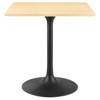Modway - Lippa 28 po Carré Bois Table à manger, Noir Naturel-Table à manger moderne
