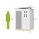 Outsunny - Remise de jardin extérieure 5 pi x 3 pi, avec porte verrouillable, gris foncé-Fenêtre de style cottage pour la visibilité et la lumière naturelle
